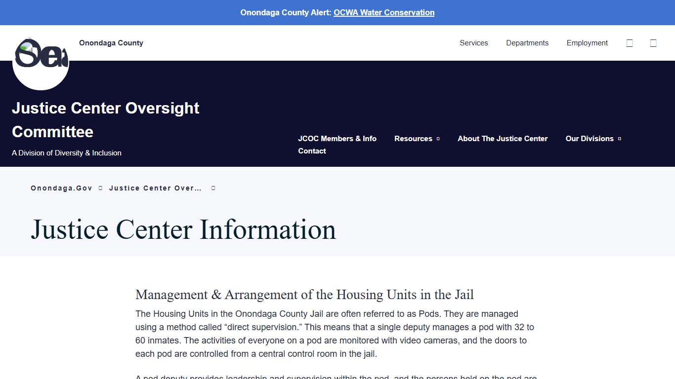 Justice Center Information - Justice Center Oversight Committee